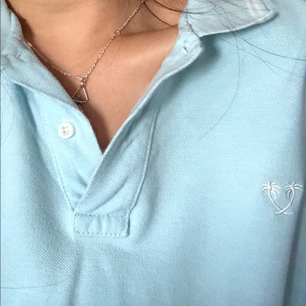 VINTAGE LIGHT BLUE LONG SLEEVE POLO